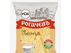 Сыр сливочный 45% нарезка-брусок 200 гр РОГАЧЕВЪ
