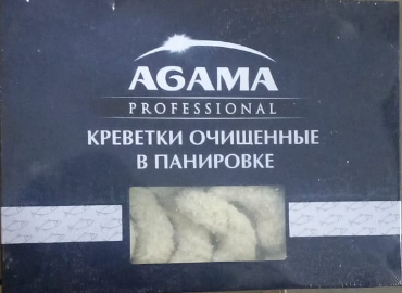 Креветка 1кг в ПАНИРОВКЕ Agama (черная пачка)